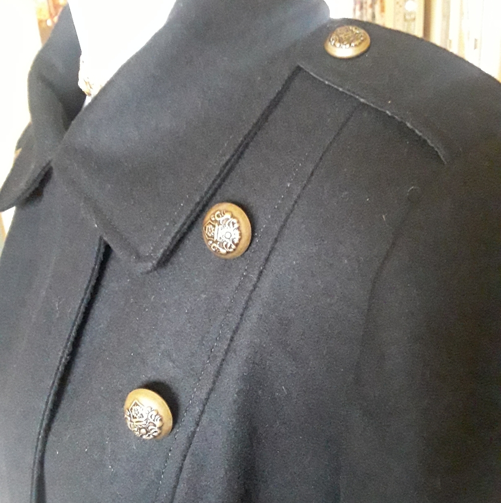 ESPIRIT BLACK Wool coat size L - Picture 13 of 16